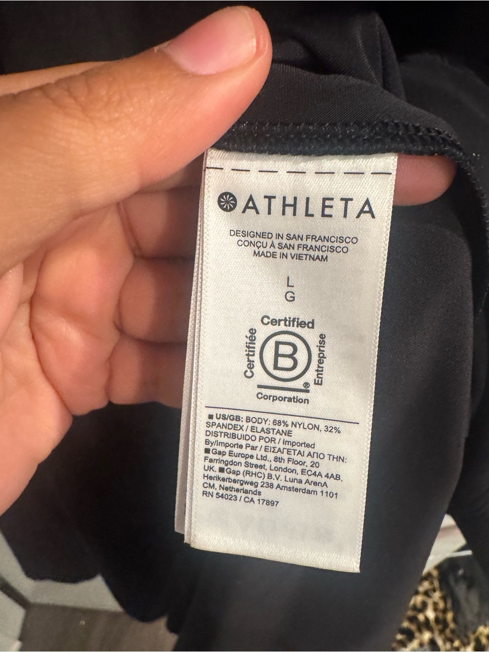 Athleta Black Long Sleeve Shirt Dress Women's Large Travel Activewear Pockets - Picture 6 of 7